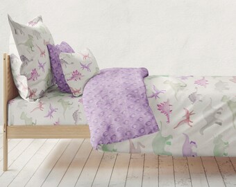 toddler bedding 3 or 4 piece set jurassic dinosaur girl crib toddler bed size green purple pink gray - Toddler Bedding toddler bedding 3 or 4 piece set jurassic dinosaur girl crib toddler bed size green purple pink gray - Toddler Bedding