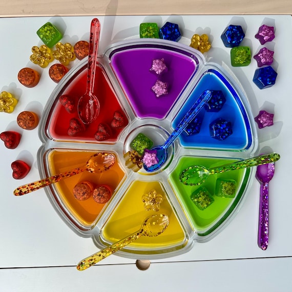 Montessori Rainbow Resin Color Sorting & Loose Parts Set | Fine Motor Play
