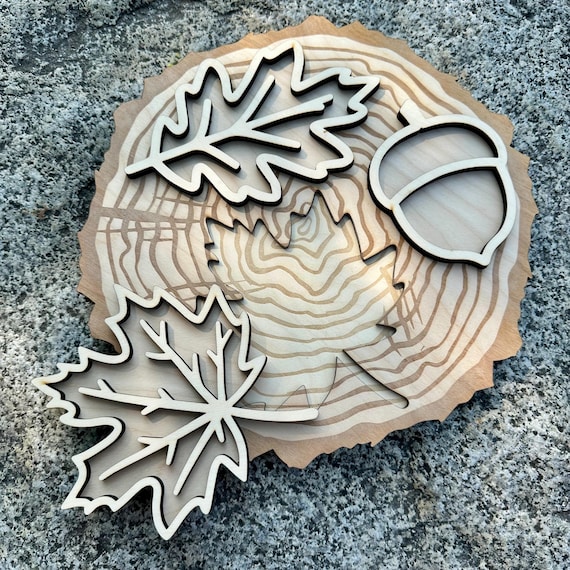 wooden Autumn Puzzle with Tinker Trays | Toddler Fall Sensory Activities