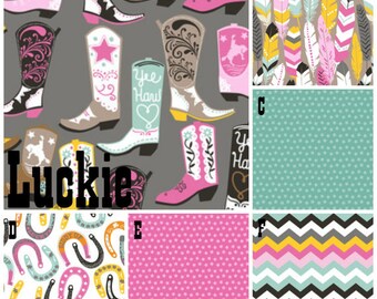 Diaper Stacker Lucky Cowgirl fabrics are your choice, Lolas Lovies handmade baby bedding