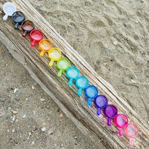 Rainbow Resin Sensory Bin Scoop: Glittery Nature Play Tool