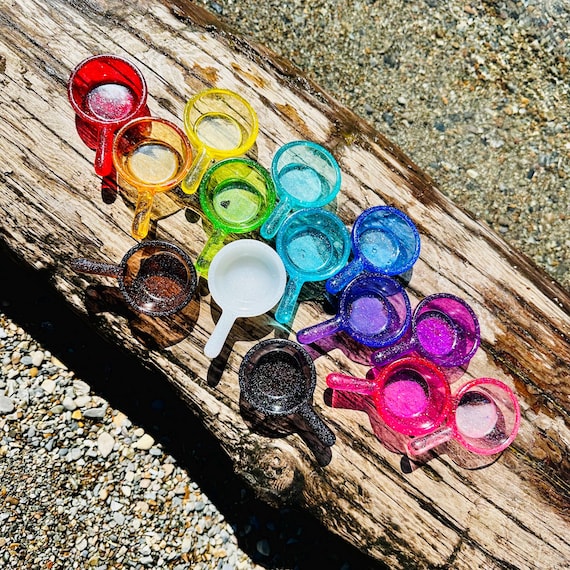 Handmade Resin Sensory Scoop – Nature Play Tool for Bins, Sand, Rainbow Sensory Bin, Water & More