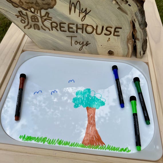 Flisat Drawing Board Smart Fit Insert | Large Trofast Bin | Dry Erase Sensory Play Tray