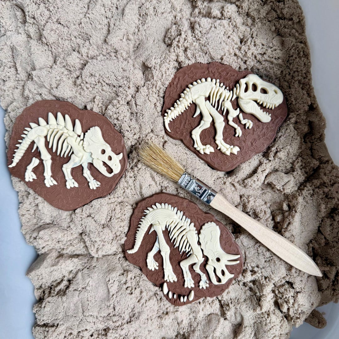 Dinosaur Fossil Sensory Bin Set | Excavation Play | Montessori Small ...