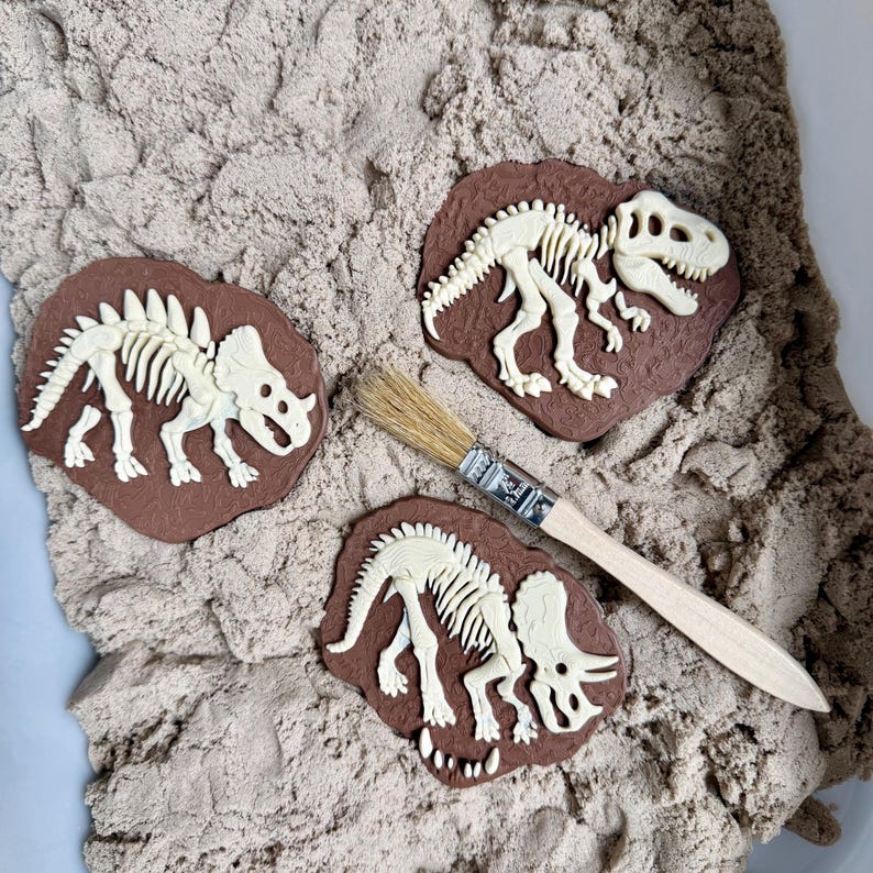 Dinosaur Fossil Sensory Bin Set | Excavation Play | Montessori Small ...