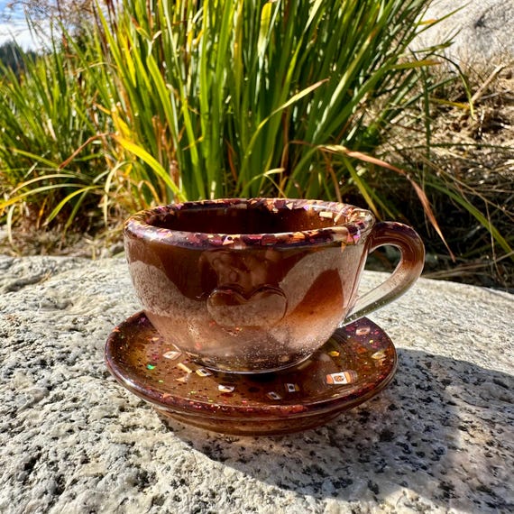 Pretend Play Pumpkin Spice Latte Coffee Cup and Saucer Set | Fall Dramatic Kitchen Play