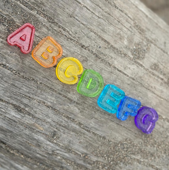 Sensory Alphabet Set: Sensory Play, Stackable ABC Toys, Resin