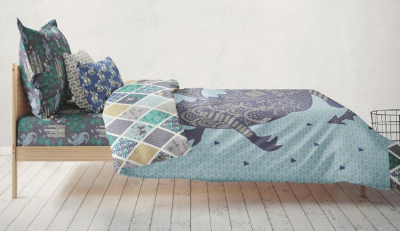 Toddler Bedding 3 Or 4 Piece Set Medieval Dragon And Knights Etsy
