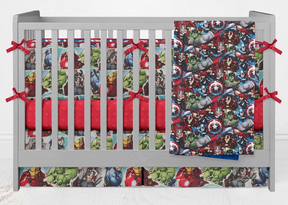 Crib Bedding Marvel Avengers Comics Spiderman Hulk Thor ...