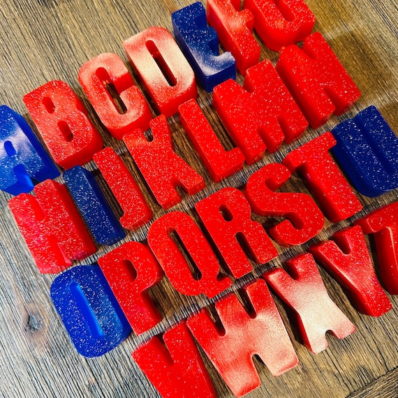 SECONDS SALE! Chunky Montessori Red and Blue Resin Alphabet Letters