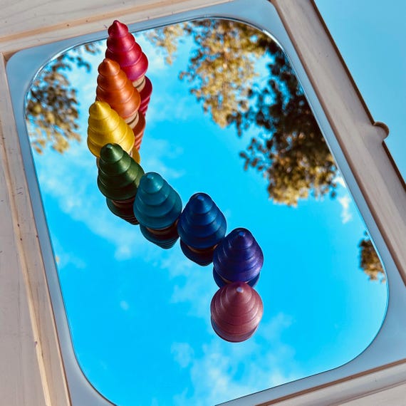 Flisat SMART FIT™ Mirror Insert | Acrylic Sensory Table Mirror | Montessori Discovery Play | Fits IKEA Flisat Bin