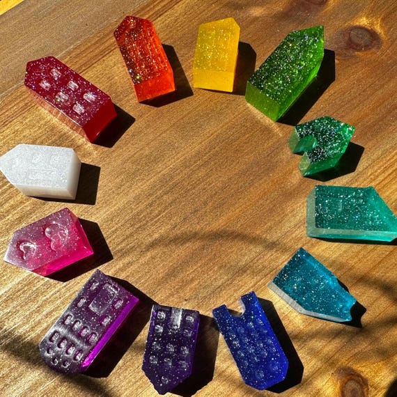Rainbow Glitter Resin Houses: Montessori Sensory Bin Toys, Loose Parts