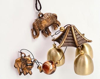 Campanilla de viento de cobre para jardín, decoración exterior, campanillas de viento de metal antiguo para colgar en el patio, regalo relajante para el hogar.