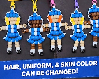 Llavero personalizado de muñecas de cuentas de las Girl Scouts