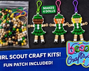 Haz llaveros personalizados de muñecas de cuentas de Girl Scouts con parche (4)