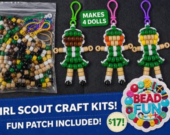 Haz llaveros personalizados de muñecas de cuentas de Girl Scouts con parche (4)