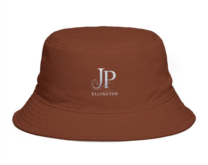 JP Ellington Embroidered Bucket Hat | Personalized Initials, Brown