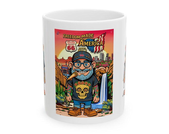 Freedom made America cup -  USA coffee mug