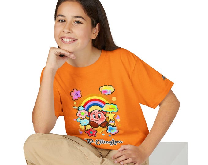 Cute Heart Character Rainbow Clouds T-Shirt | Kids JP Ellington