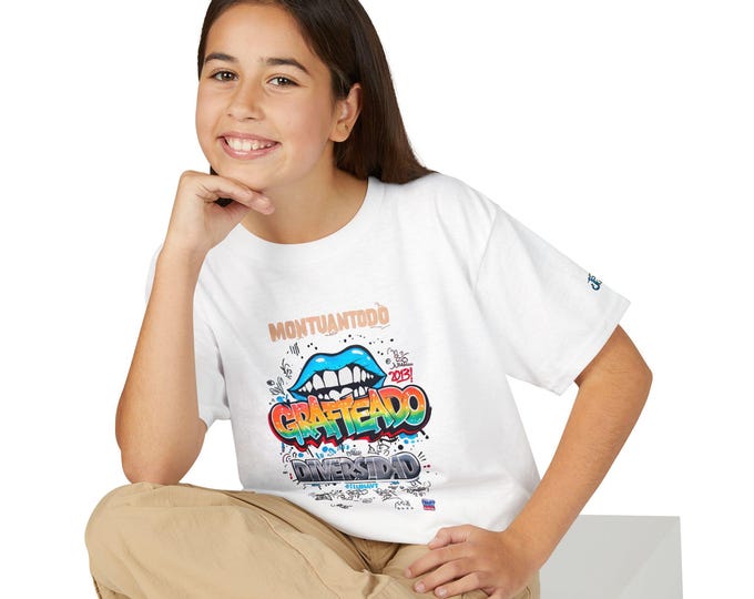Graffiti Graphic T-Shirt | Colorful Street Art Logo, JPE Kids Edition