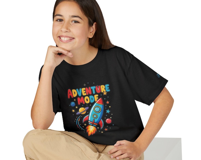 Adventure Mode Rocket Youth T-Shirt | Kids Space Cartoon Tee, JPE Kids Edition