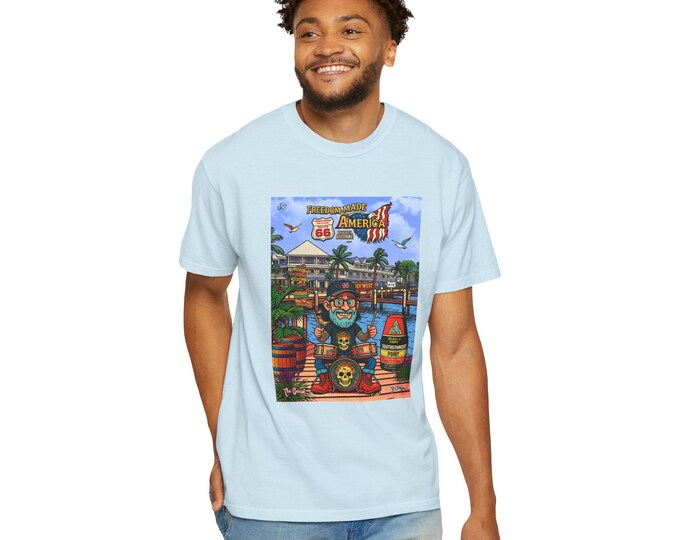 Route 66 Key West T-Shirt | Retro Roadtrip Art, Freedom made America Shirt