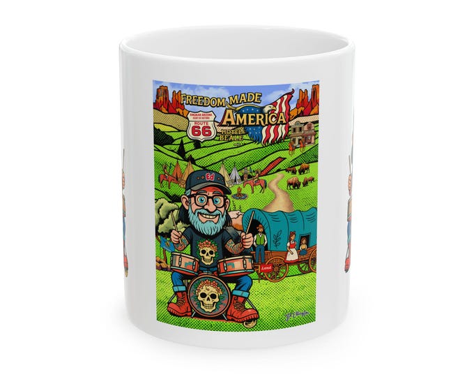 Freedom Made America mug | Route 66 cup, oklahoma cup, midwest mug, usa,