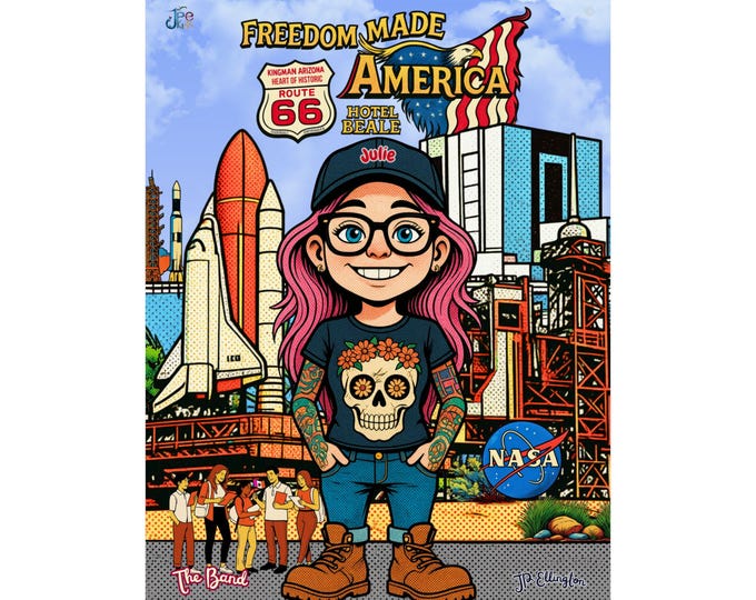 Freedom Made America Route 66, Nasa Poster, Cap Canaveral