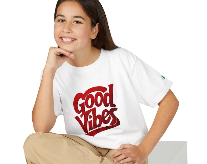 Good Vibes graphic Youth T-Shirt | red script logo, JPE Kids Edition