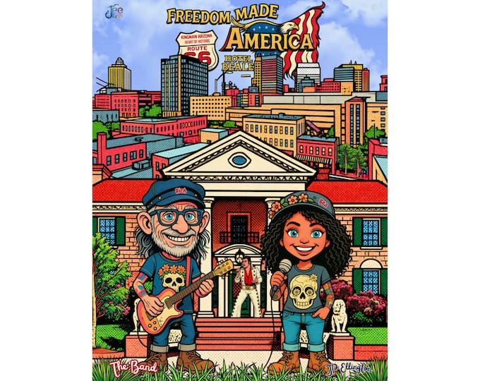 Freedom Made America Poster | Memphis Graceland Musicians Print