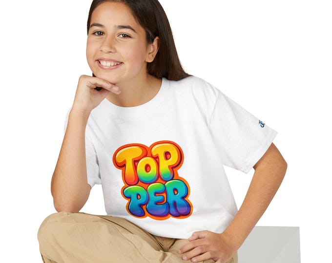 Topper Bubble Letters T-Shirt | Colorful Kids Graphic Tee, JPE Kids Edition