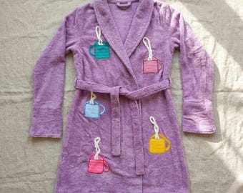 Bata de baño Durden hecha a mano inspirada en Fight Tyler, toalla de rizo Brad, bata de baño morada