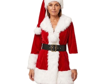 Disfraz de Martha May hecho a mano, disfraz de monstruo verde navideño Whovier, vestido con sombrero y cinturón.