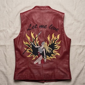 Handmade RE Code Inspired Veronica Claire Redfield Leather Let Me Live Jacket and Vest