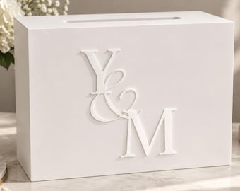 Personalized Acrylic Wedding Card Box with Lock • Custom Memory Box for Couples • Fall Wedding Gift Table Decor