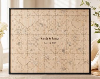 Wedding Guest Book Puzzle, Personalised Wooden Puzzle Guest Book, Alternative Wedding Guestbook, Custom Jigsaw Guest Book