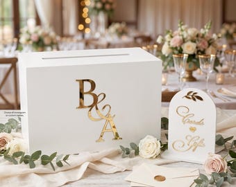 Personalised Wedding Card Box with 3D Raised Text, Custom Wooden Keepsake Memory Box, Boho Style Envelope Money Holder