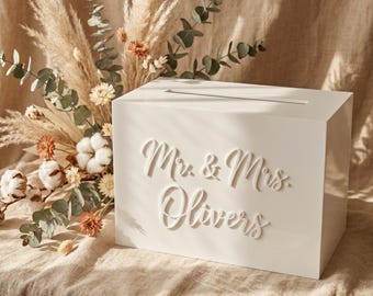 Custom Wedding Card Box • Boho Mr and Mrs Gift Table Decor