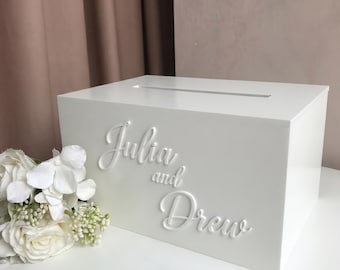 Custom Names Wedding Card Box | Boho Style Keepsake Memory Box