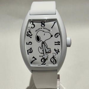 Vintage Franck Muller Crazy Hour Snoopy Watch | White Rubber Automatic Men's Wrist watch | Free Shipping