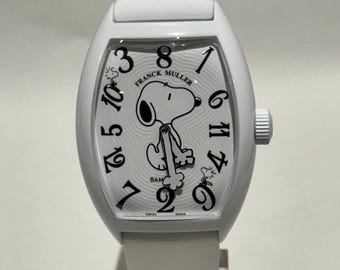 Vintage Franck Muller Crazy Hour Snoopy Watch | White Rubber Automatic Men's Wrist watch | Free Shipping