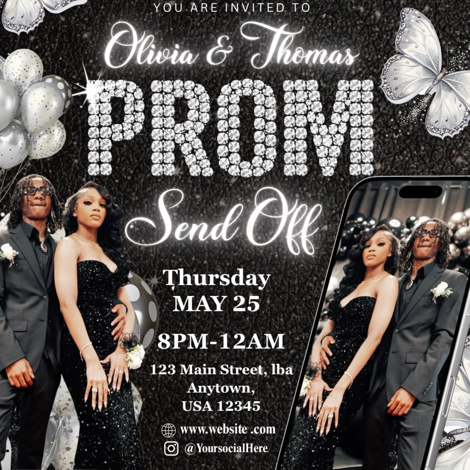 Instant Prom Design Prom Send off Flyer, DIY Prom Flyer, Prom Canva Template, Prom Send Off ...