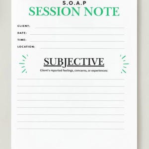 Modello di note per la sessione SOAP / Documentazione terapeutica per assistente sociale (PDF stampabile)