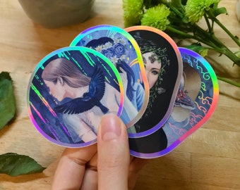 Set of 4 Holo Art Stickers