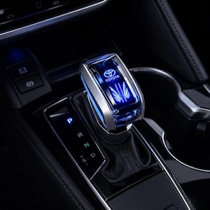 Crystal Gear Shift Knob Compatible With Toyota Touch Activated Blue LED Automatic Shifter Handle Luxury Car Interior Accessory
