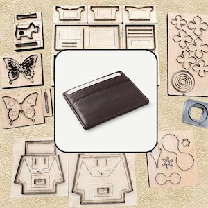 Slim Multi‑Slot Card Holder Leather Die Cut Mold, Minimal Business Card Wallet Cutting Die, DIY Leathercraft Card Case Tool