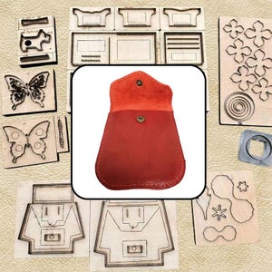 Red Snap Flap Leather Coin Purse Cutting Die, Small Pouch Steel Rule Die, DIY Leathercraft Tool