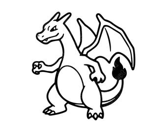 Charizard Character SVG, Fire Dragon PNG, JPG, Anime Illustration, Wings Vector, Pocket Monster Design, Manga Gamer Art, Instant Download