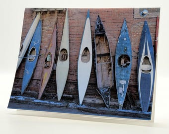 Lean Boats Dream - Kajakkort Set med 6 | Rustika fotokort för utomhusbruk