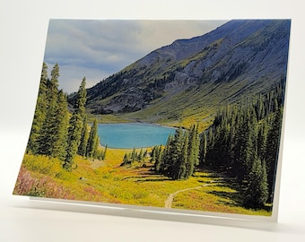 An Emerald Delight-anteckningskort med 6 st | Fotokort från Mountain Lake med poesi